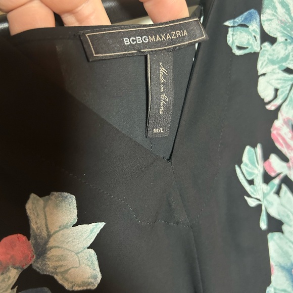 BCBGMaxAzria Black Floral High Low Dress - Picture 8 of 11